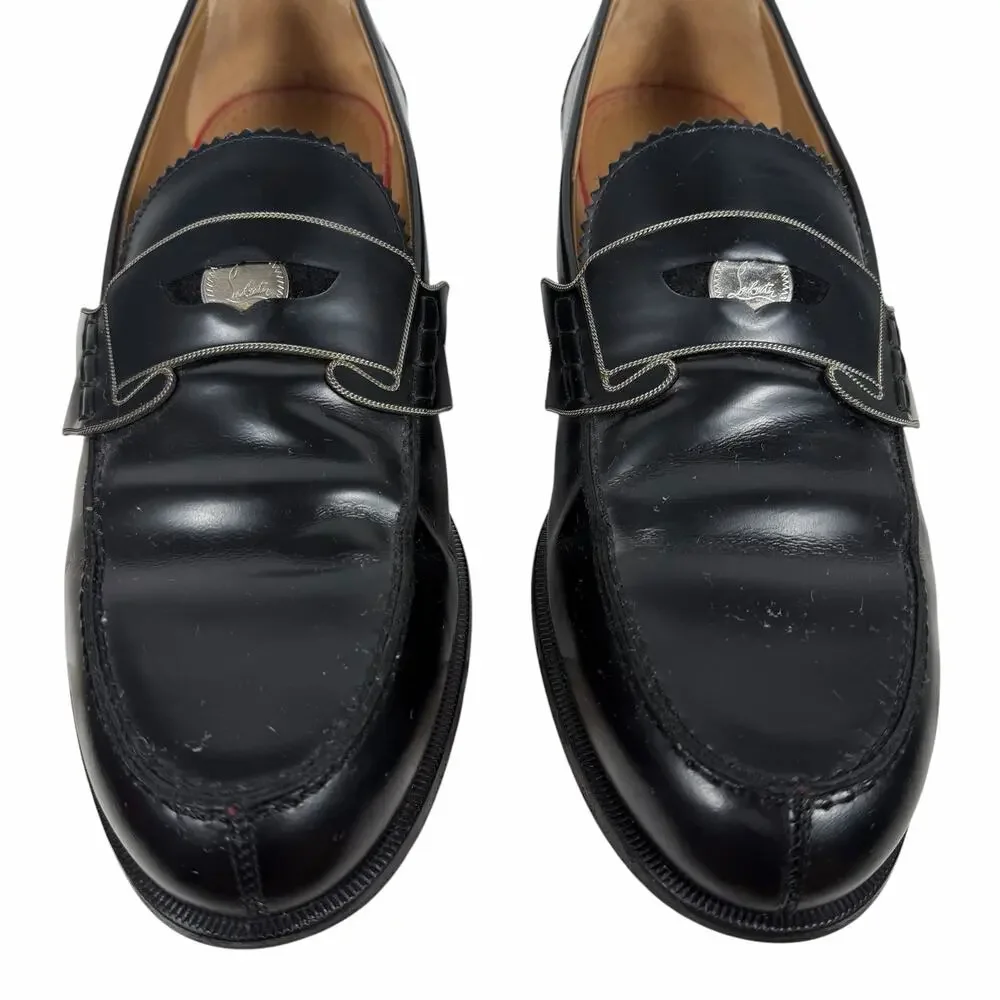 Christian Louboutin Monono Leather Penny Loafer Black Size 45